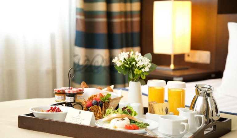 Breakfast in the room to choose from